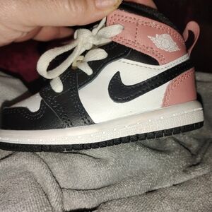 Nike Jordan Kids Black and Pink Sneakers